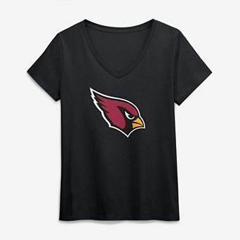 Women's Logo Athletic Black Arizona Cardinals Primary Logo V-Neck T-Shirt