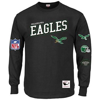 Men's Mitchell & Ness Black Philadelphia Eagles Big & Tall Training Camp Long Sleeve T-Shirt