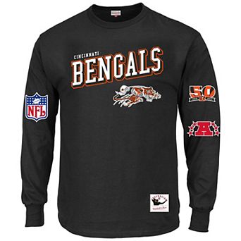 Men's Mitchell & Ness Black Cincinnati Bengals Big & Tall Training Camp Long Sleeve T-Shirt
