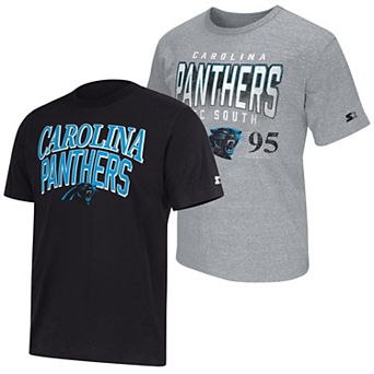 Men's Starter Black/Gray Carolina Panthers Two-Pack Logo T-Shirt Set