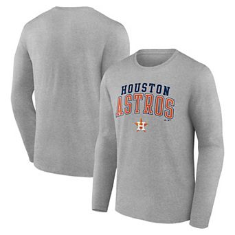 Men's Fanatics Heather Gray Houston Astros Iconic Long Sleeve T-Shirt