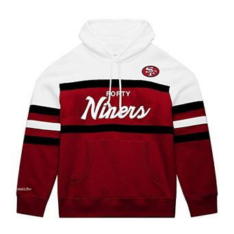 Men's Mitchell & Ness White/Red San Francisco 49ers Big & Tall Head Coach Hoodie