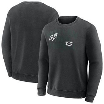 Men's Fanatics Black Green Bay Packers Big & Tall Relaxed Halftime Lead Washed Sweatshirt