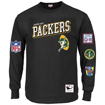 Men's Mitchell & Ness Black Green Bay Packers Big & Tall Training Camp Long Sleeve T-Shirt