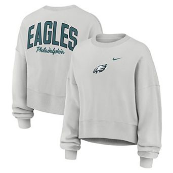 Women's Nike Gray Philadelphia Eagles Oversized Primetime Phoenix Fleece Sweatshirt