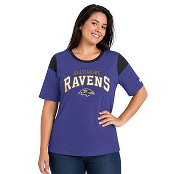Women's Starter Purple Baltimore Ravens Plus Size Linebacker T-Shirt