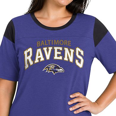 Women's Starter Purple Baltimore Ravens Plus Size Linebacker T-Shirt