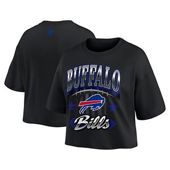 Women's Fanatics Black Buffalo Bills Americana Cropped T-Shirt