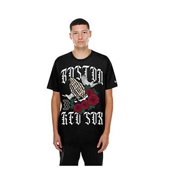 Men's New Era Black Boston Red Sox Lifestyle Blessed Aesthetic T-Shirt