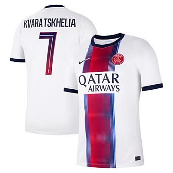 Men's Nike Khvicha Kvaratskhelia White Paris Saint-Germain 2026/27 Away Stadium Replica Jersey