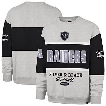 Men's '47 Black/Gray Las Vegas Raiders Blockfield Maximalist Sweatshirt