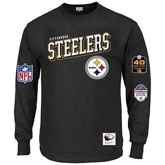Men's Mitchell & Ness Black Pittsburgh Steelers Big & Tall Training Camp Long Sleeve T-Shirt