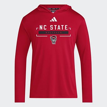 Men's adidas Red NC State Wolfpack D4T Long Sleeve Hooded T-Shirt