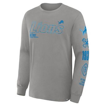 Men's Fanatics Heather Gray Detroit Lions Big & Tall Checkdown Pass T-Shirt