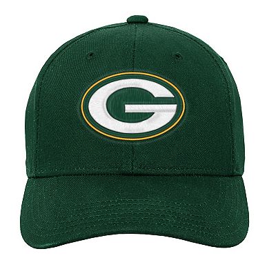 Youth Outerstuff Green Green Bay Packers Pre-Curved Snapback Hat
