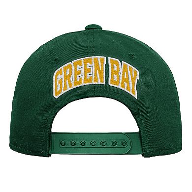 Youth Outerstuff Green Green Bay Packers Pre-Curved Snapback Hat