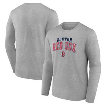Men's Fanatics Heather Gray Boston Red Sox Iconic Long Sleeve T-Shirt