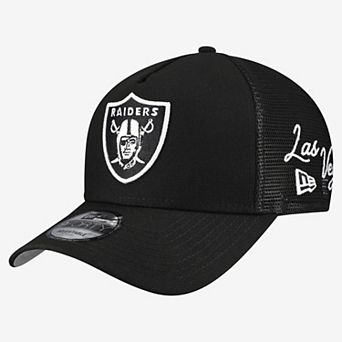 Men's New Era Black Las Vegas Raiders City Script 9FORTY A-Frame Adjustable Hat