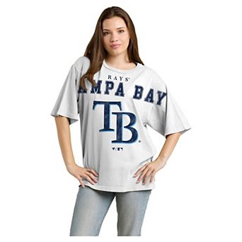Women's Fanatics White Tampa Bay Rays Relaxed Big Text T-Shirt