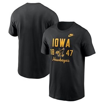 Men's Nike Black Iowa Hawkeyes Legacy Stacked Established T-Shirt
