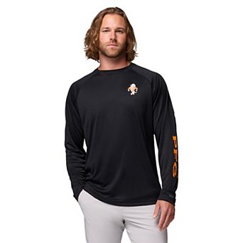 Men's Columbia Charcoal Tennessee Volunteers Terminal Tackle Omni-Shade Raglan Long Sleeve T-Shirt