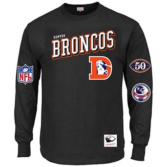 Men's Mitchell & Ness Black Denver Broncos Big & Tall Training Camp Long Sleeve T-Shirt