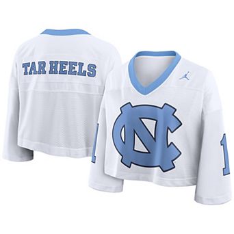 Women's Nike White North Carolina Tar Heels Oversized Logo Cropped Fashion Jersey