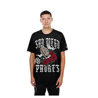 Men's New Era Black San Diego Padres Lifestyle Blessed Aesthetic T-Shirt