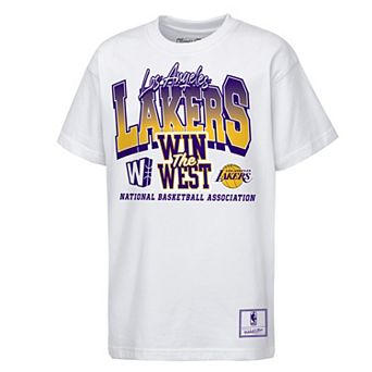 Youth Mitchell & Ness White Los Angeles Lakers Bring it Back Premium T-Shirt