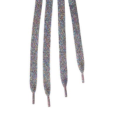 Women's Metallic Glitter Flat Colorful Shoelaces 1 Pair for Sneakers 39.37"