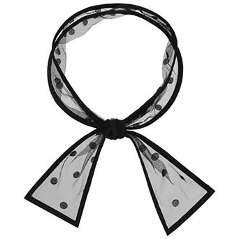 Women's Lace Embroidery Mesh Scarf, Skinny Long Hair Ribbon Handbag Handle Wrap Scarves Neckerchief