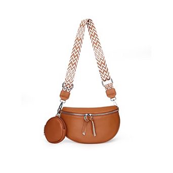 Daily Fanny Packs for Women Crossbody Bag with Wide Patterned Strap and Secure Zipper Pocket