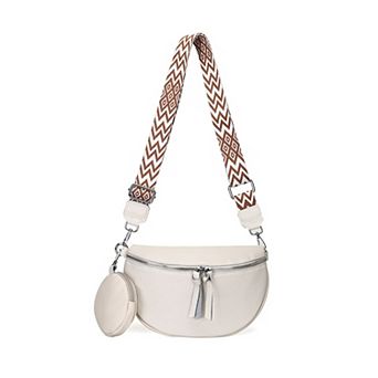 Daily Fanny Packs for Women Crossbody Bag with Wide Patterned Strap and Secure Zipper Pocket