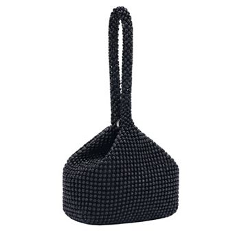 Evening Bag for Women Sparkly Triangle Clutch Purse with Beads 8.7"x1.2"x6.7"