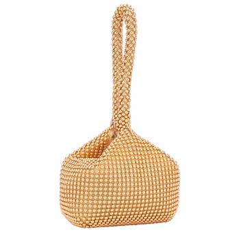 Evening Bag for Women Sparkly Triangle Clutch Purse with Beads 8.7"x1.2"x6.7"