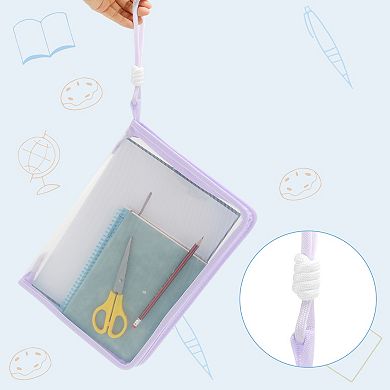 Document Bag, Zipper Tote PP File Bag for Office With Clip