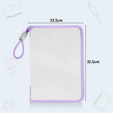 Document Bag, Zipper Tote PP File Bag for Office With Clip
