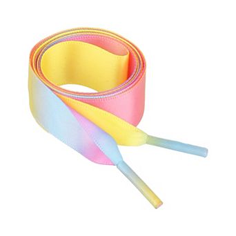 2 Pairs Extra Wide Ribbon Colorful Flat Gradient Shoelaces for Sneakers 47.2"
