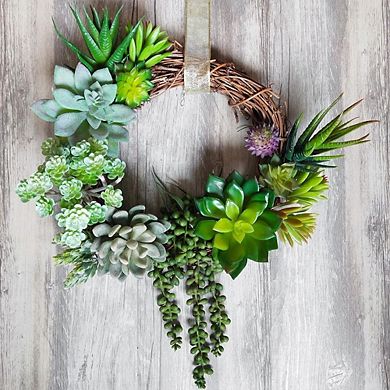 Assorted Artificial Succulents, Faux Hanging String of Pearls for Decor
