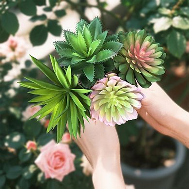 Artificial Succulent Plants Set, Realistic Faux Decor for Home & Garden