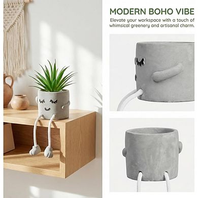 Artificial Succulent Plant in Pot, Lifelike Mini Faux Home & Office Decor