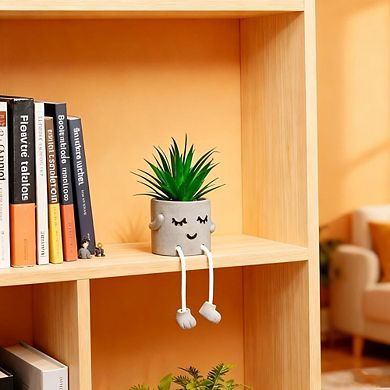 Artificial Succulent Plant in Pot, Lifelike Mini Faux Home & Office Decor