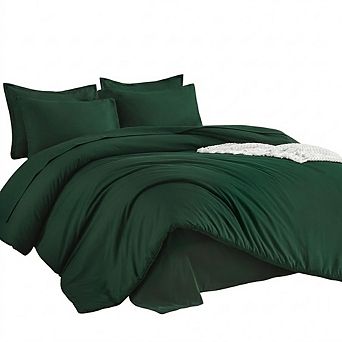 7 pc Bed-in-a-Bag Comforter Set, Lightweight All-Season Solid Bedding with Sheets & Shams