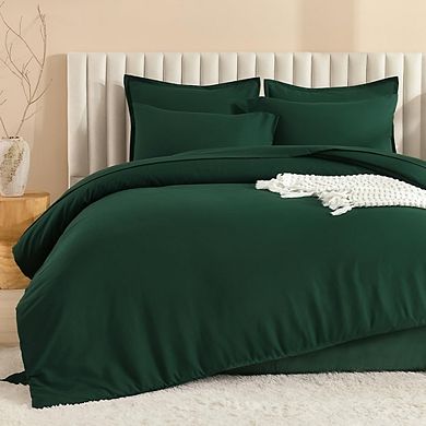 7-Piece Bed-in-a-Bag Comforter Set, Lightweight All-Season Solid Bedding with Sheets & Shams