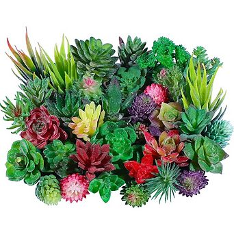 Christmas Mini Artificial Succulents, Faux Assorted Picks for DIY Craft Decor