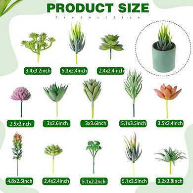 Christmas Mini Artificial Succulents, Faux Assorted Picks for DIY Craft Decor