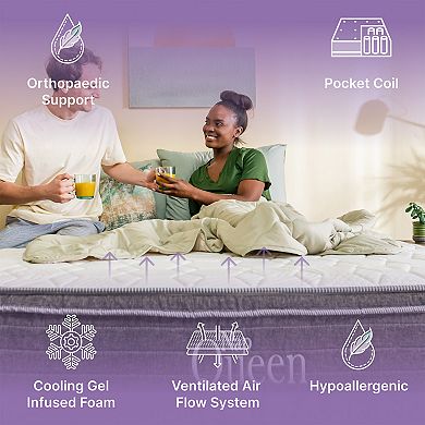 12 Inch Size Cooling Gel Hybrid Mattress Orthopedic Motion Isolation Adjustable Base Ready
