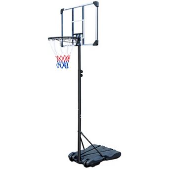 Adjustable Height Portable Basketball Hoop System with Rebound Backboard for Youth 5.4ft - 7ft Blue