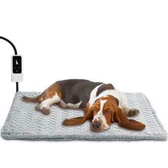 Pet Heating Pad, Adjustable Temperature Dog Cat Heated Bed with Timer