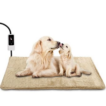 Pet Heating Pad, Adjustable Temperature Dog Cat Heated Bed with Timer